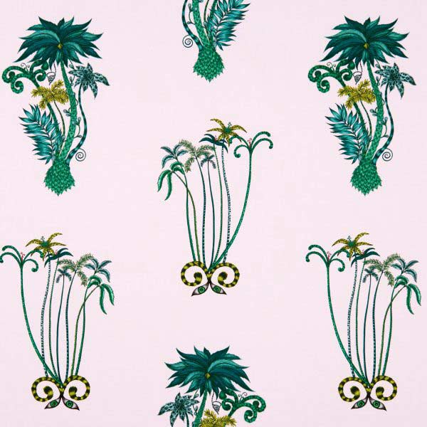 Jungle Palms Pink Fabric by Emma J Shipley For Clarke & Clarke - F1110/04 | Modern 2 Interiors