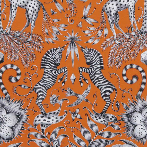 Kruger Flame Fabric by Emma J Shipley For Clarke & Clarke - F1111/02 | Modern 2 Interiors