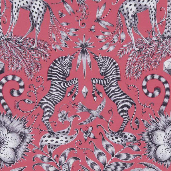 Kruger Magenta Fabric by Emma J Shipley For Clarke & Clarke - F1111/04 | Modern 2 Interiors