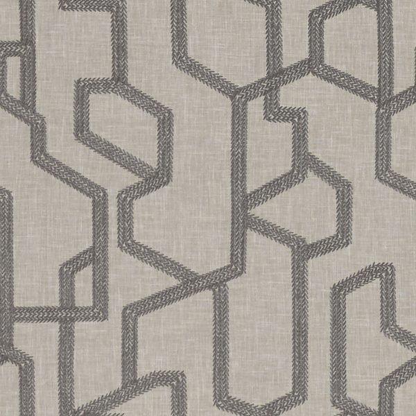 Labyrinth Charcoal Fabric by Clarke & Clarke - F1300/01 | Modern 2 Interiors