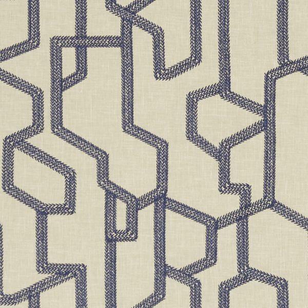 Labyrinth Midnight Fabric by Clarke & Clarke - F1300/04 | Modern 2 Interiors