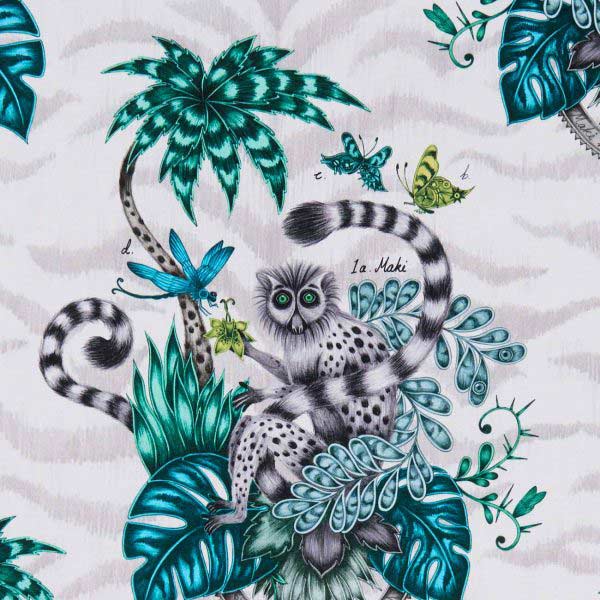 Lemur Jungle Fabric by Emma J Shipley For Clarke & Clarke - F1112/01 | Modern 2 Interiors