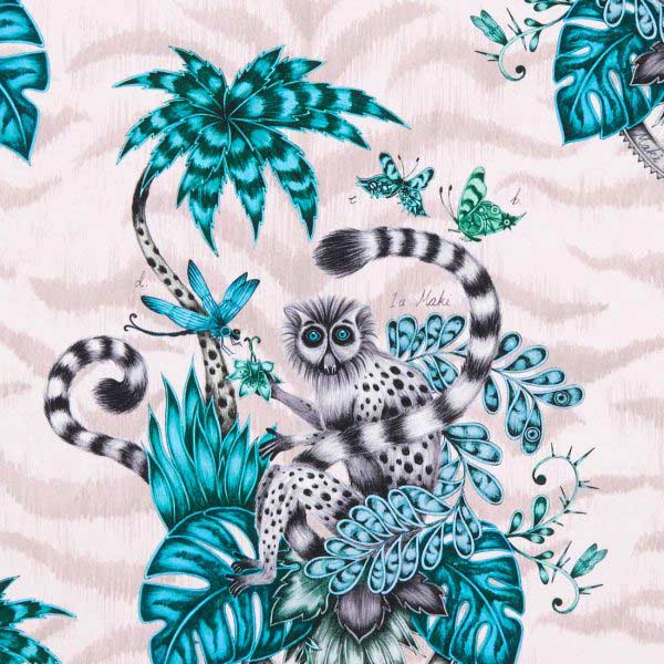 Lemur Pink Fabric by Emma J Shipley For Clarke & Clarke - F1112/04 | Modern 2 Interiors