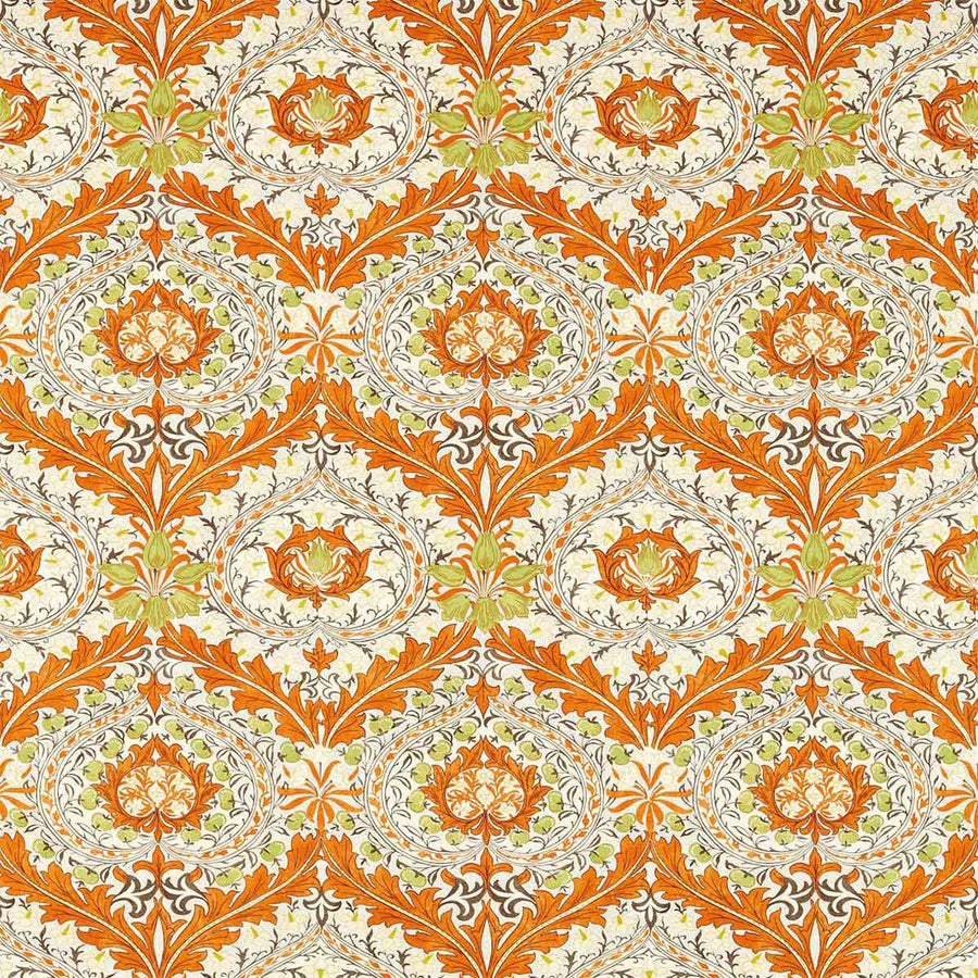 Merton Burnt Orange & Chartreuse Fabric by Morris & Co - 226994 | Modern 2 Interiors