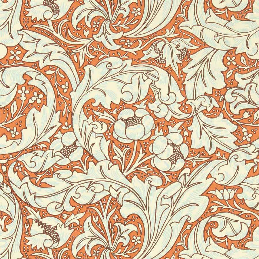 Bachelors Button Burnt Orange & Sky Wallpaper by Morris & Co - 217097 | Modern 2 Interiors