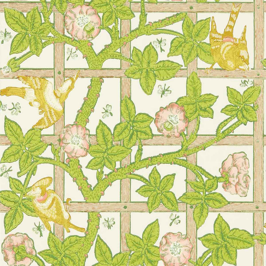 Trellis Summer Yellow Wallpaper by Morris & Co - 217104 | Modern 2 Interiors