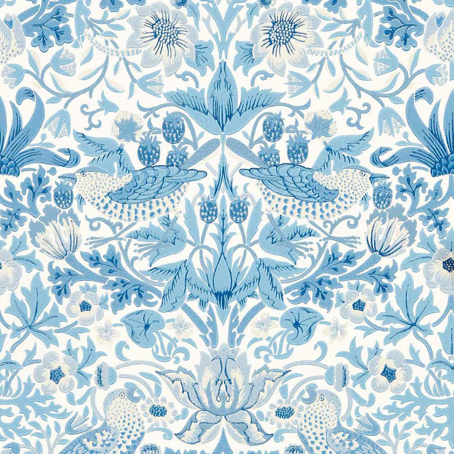 Simply Strawberry Thief Woad Wall Paper by Morris & Co - 217058 | Modern 2 Interiors