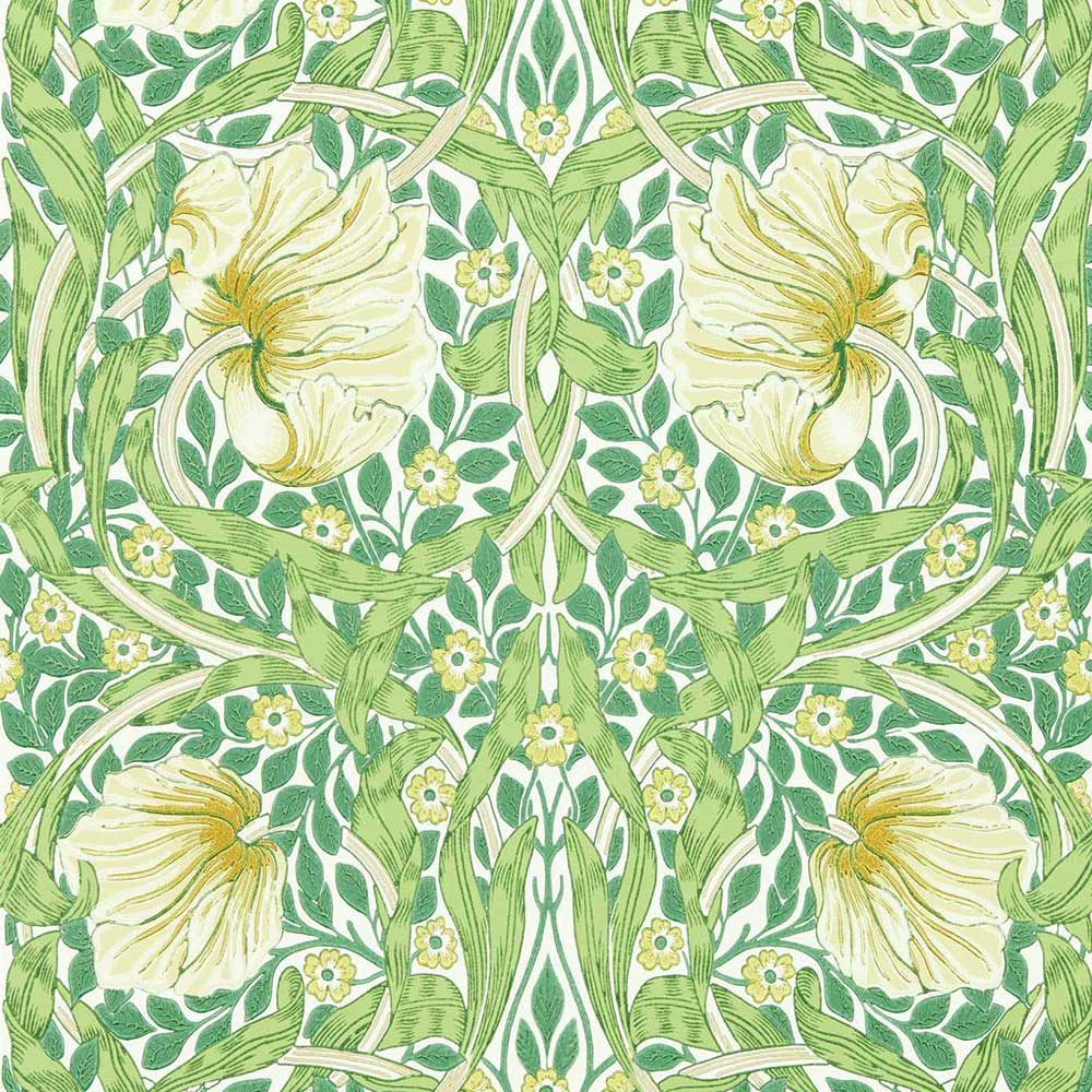 Pimpernel Weld & Leaf Green Wall Paper by Morris & Co - 217063 | Modern 2 Interiors