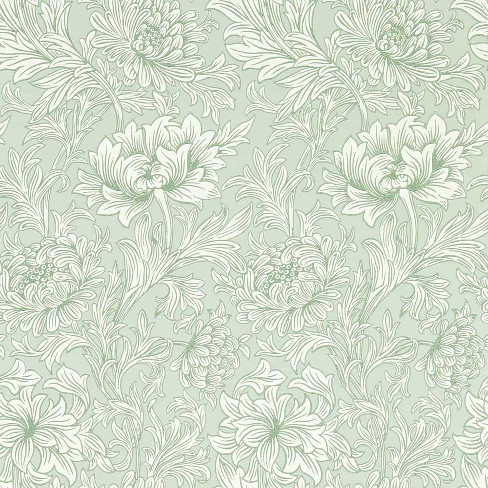 Chrysanthemum Toile Willow Wall Paper by Morris & Co - 217069 | Modern 2 Interiors