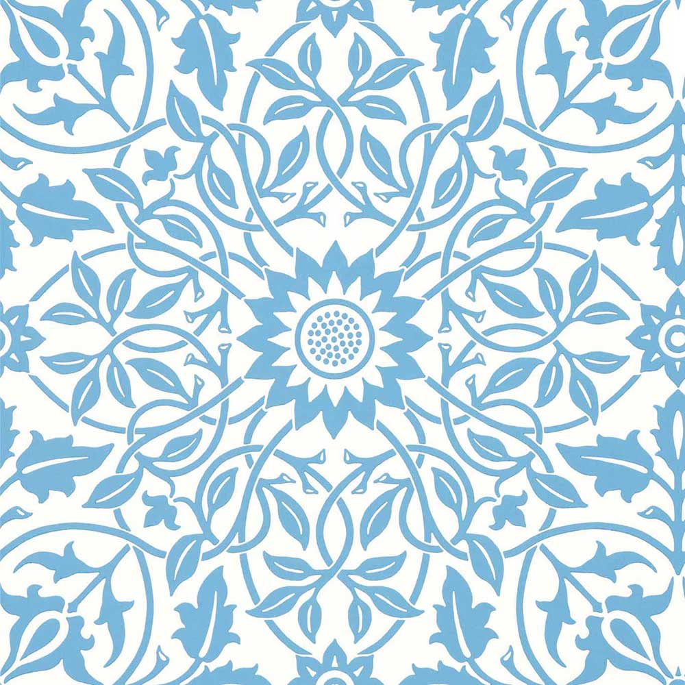 St James Ceiling China Blue Wall Paper by Morris & Co - 217079 | Modern 2 Interiors