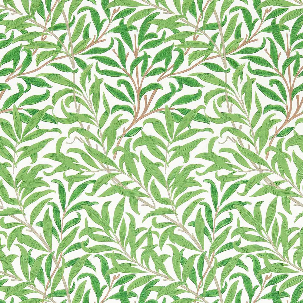 Willow Boughs Leaf Green Wall Paper by Morris & Co - 217081 | Modern 2 Interiors