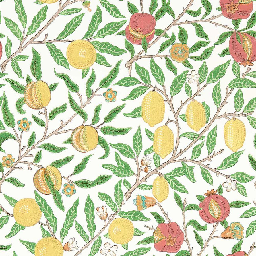 Fruit Leaf Green & Madder Wall Paper by Morris & Co - 217086 | Modern 2 Interiors