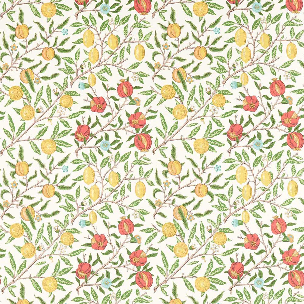 Simply Fruit Leaf Green & Madder Fabric by Morris & Co - 226907 | Modern 2 Interiors