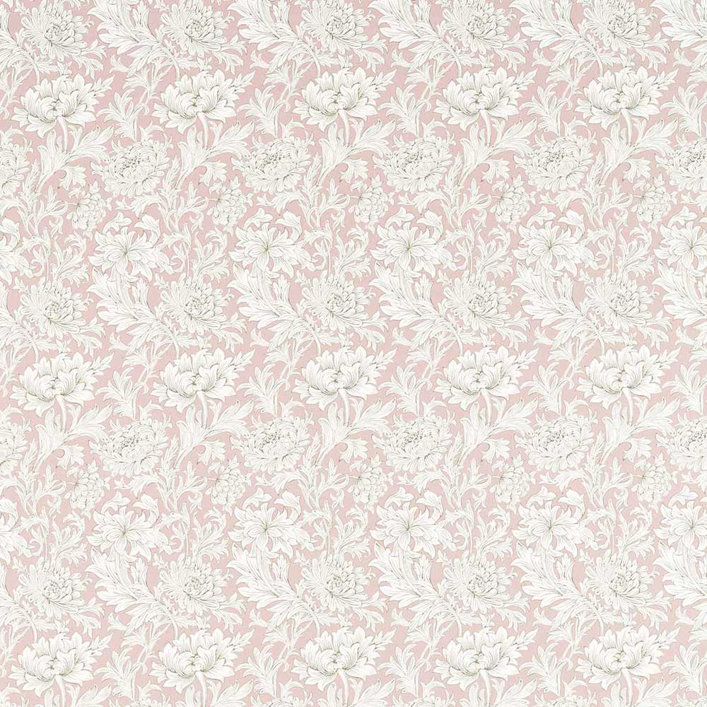 Simply Chrysanthemum Toile Cochineal Pink Fabric by Morris & Co - 226910 | Modern 2 Interiors
