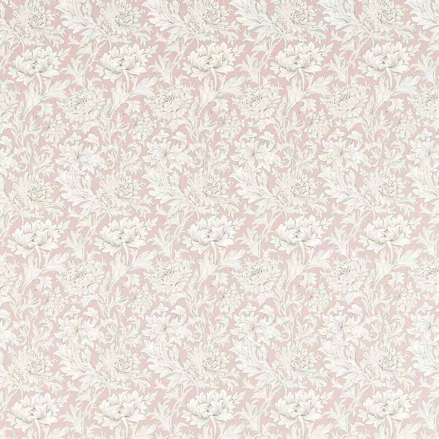 Simply Chrysanthemum Toile Cochineal Pink Fabric by Morris & Co - 226910 | Modern 2 Interiors