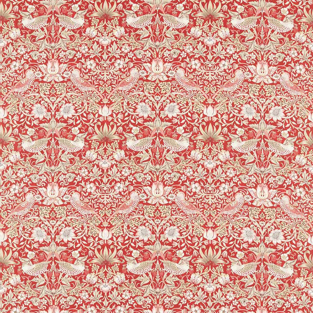 Simply Strawberry Thief Indian Red Fabric by Morris & Co - 226915 | Modern 2 Interiors