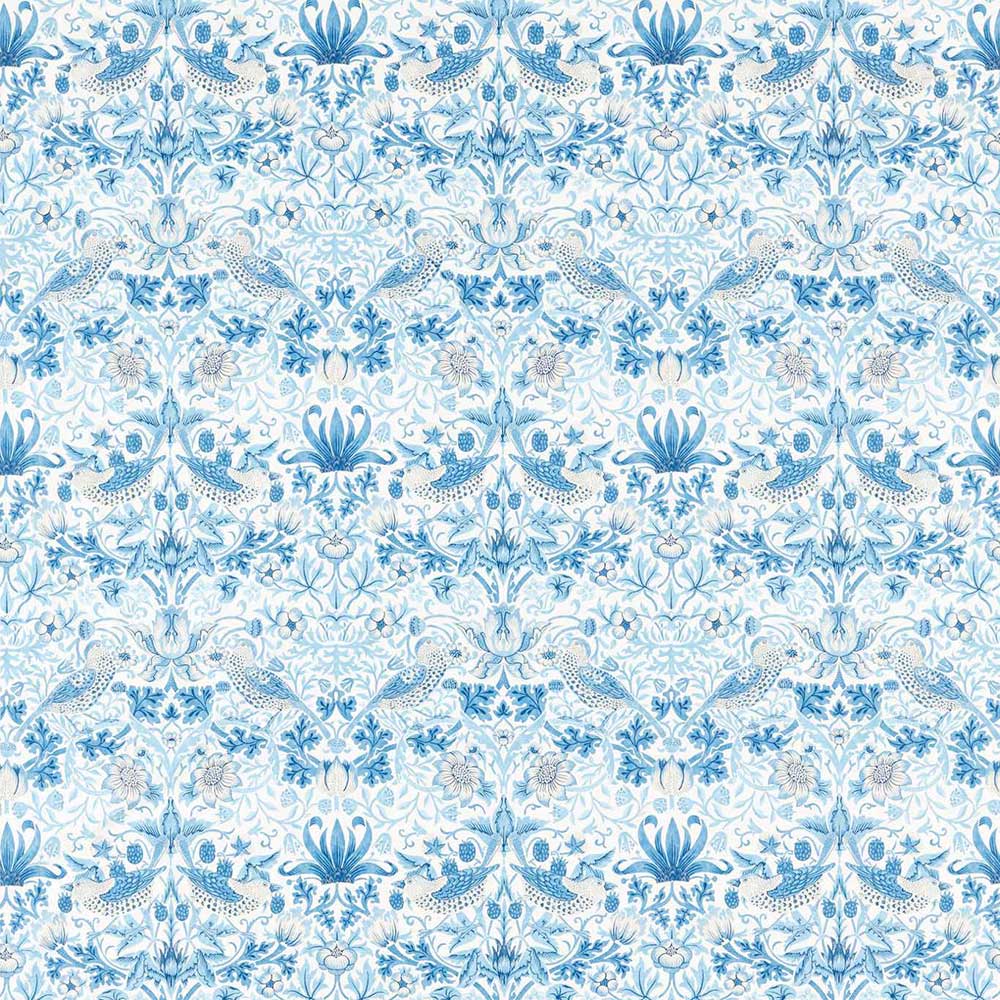 Simply Strawberry Thief Woad Fabric by Morris & Co - 226916 | Modern 2 Interiors