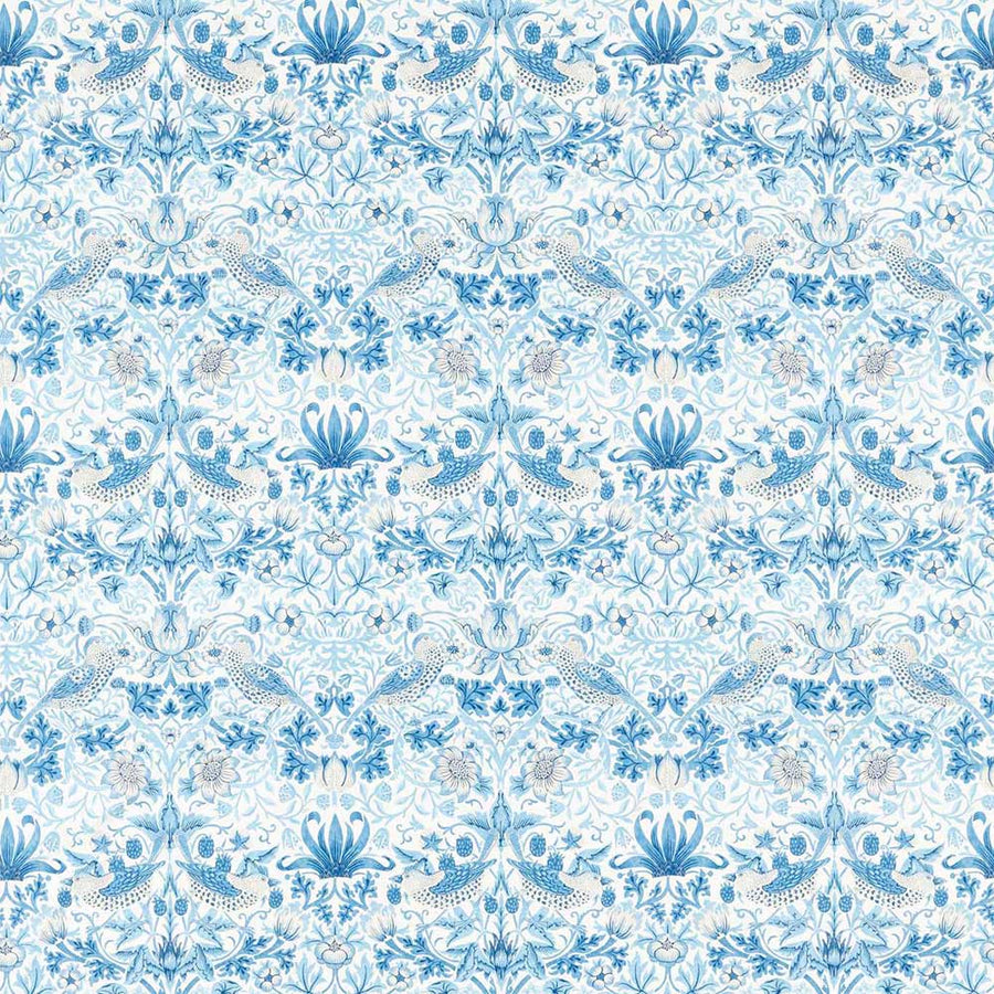 Simply Strawberry Thief Woad Fabric by Morris & Co - 226916 | Modern 2 Interiors