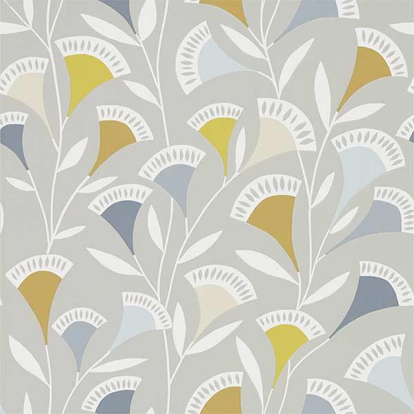 Noukku Dandelion & Butterscotch & Charcoal Wallpaper by SCION - 111549 | Modern 2 Interiors