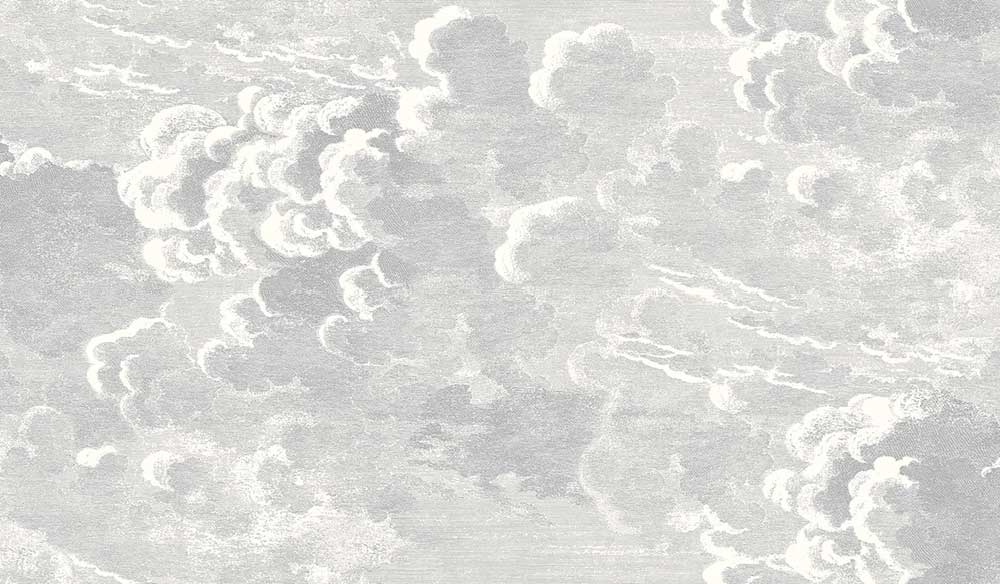 Cole & Son Nuvolette Wallpaper | Soot & Snow | 114/28055 | Nuvolette is a feature wallpaper featuring a cloud formation designed print 