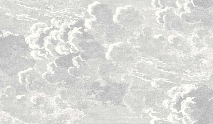 Cole & Son Nuvolette Wallpaper | Soot & Snow | 114/28055 | Nuvolette is a feature wallpaper featuring a cloud formation designed print 