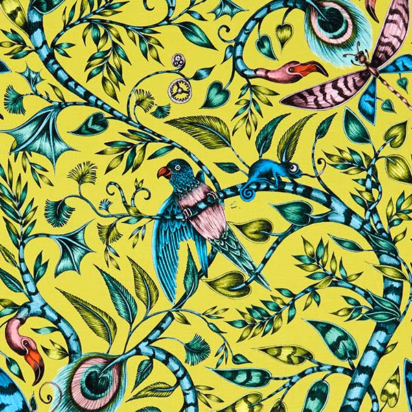 Rousseau Lime Fabric by Emma J Shipley For Clarke & Clarke - F1113/04 | Modern 2 Interiors