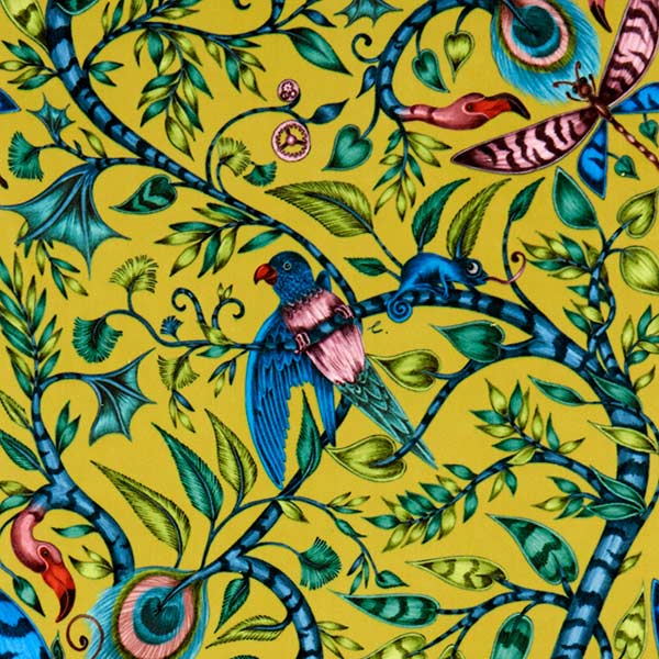 Rousseau Lime Velvet Fabric by Emma J Shipley For Clarke & Clarke - F1212/01 | Modern 2 Interiors