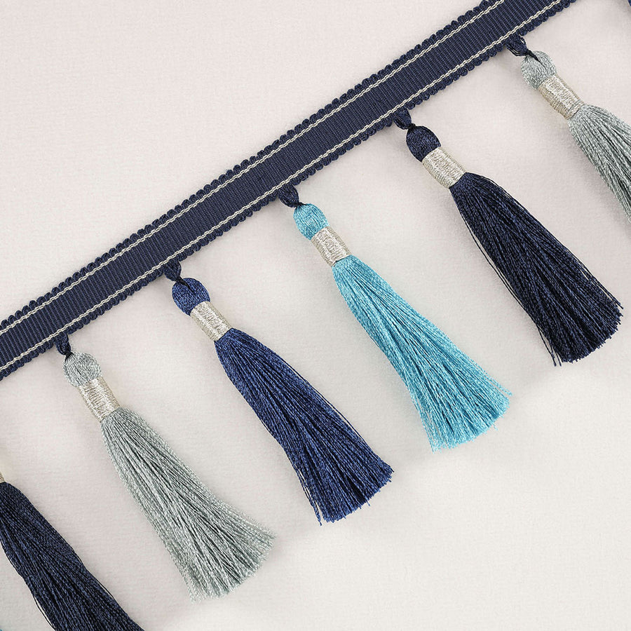 Tassel Fringe Trimming in Blue by Colefax and Fowler