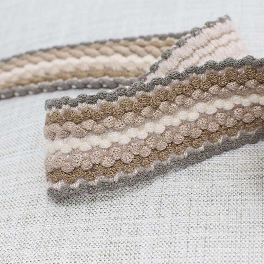 Finola Knit Braid Oyster Trimmings by Romo - T75/07 | Modern 2 Interiors