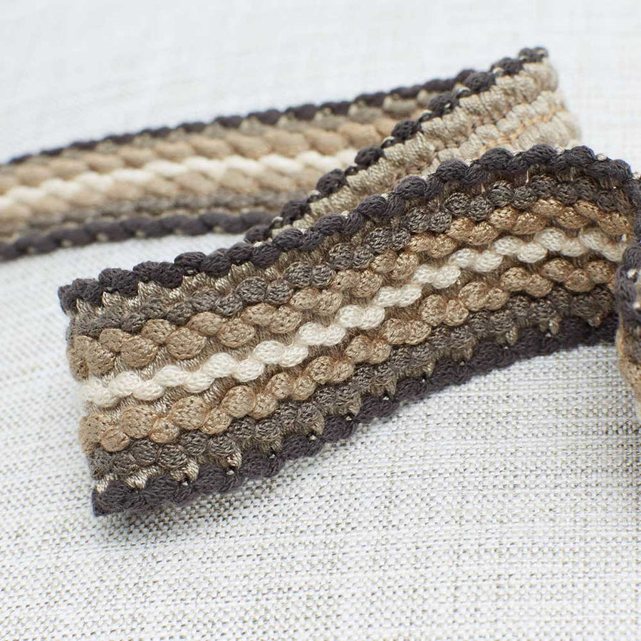 Finola Knit Braid Charcoal Trimmings by Romo - T75/08 | Modern 2 Interiors