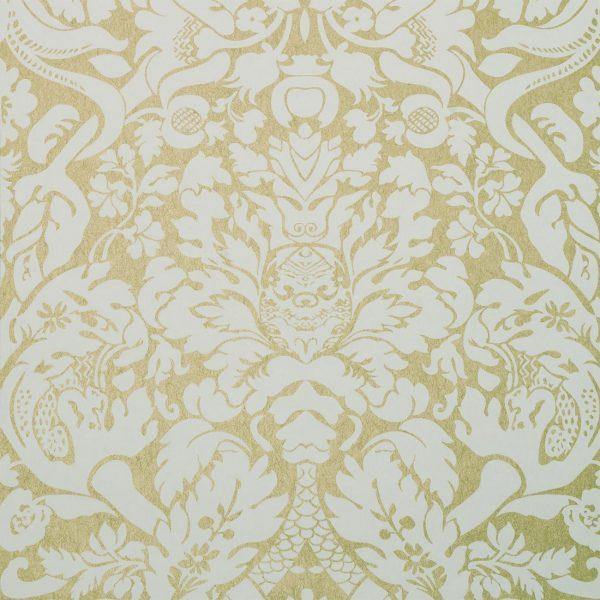 Valentina Gold Wallpaper By Clarke & Clarke - W0088/03 | Modern 2 Interiors