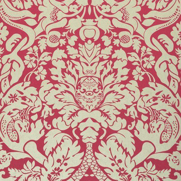 Clarke & Clarke Valentina Wallpaper | Raspberry | W0088/07 | Modern 2 ...
