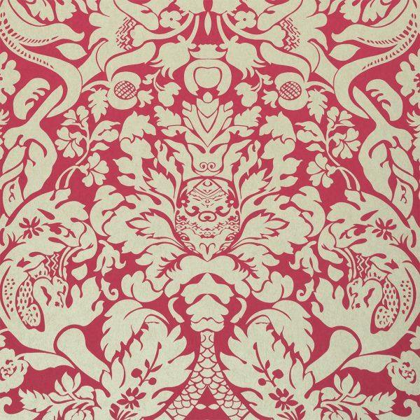 Valentina Raspberry Wallpaper By Clarke & Clarke - W0088/07 | Modern 2 Interiors