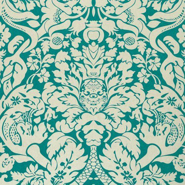 Valentina Teal Wallpaper By Clarke & Clarke - W0088/08 | Modern 2 Interiors