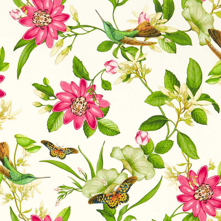 Pink Lotus Ivory Wallpaper by Clarke & Clarke - W0132/02 | Modern 2 Interiors