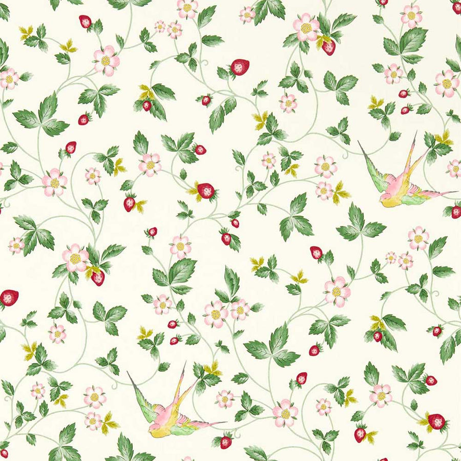 Wild Strawberry Ivory Wallpaper by Clarke & Clarke - W0135/03 | Modern 2 Interiors