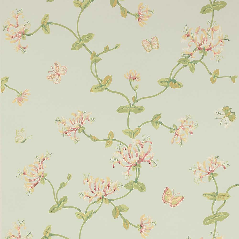 Colefax & Fowler Honeysuckle Garden Wallpaper | Aqua | W7002-01