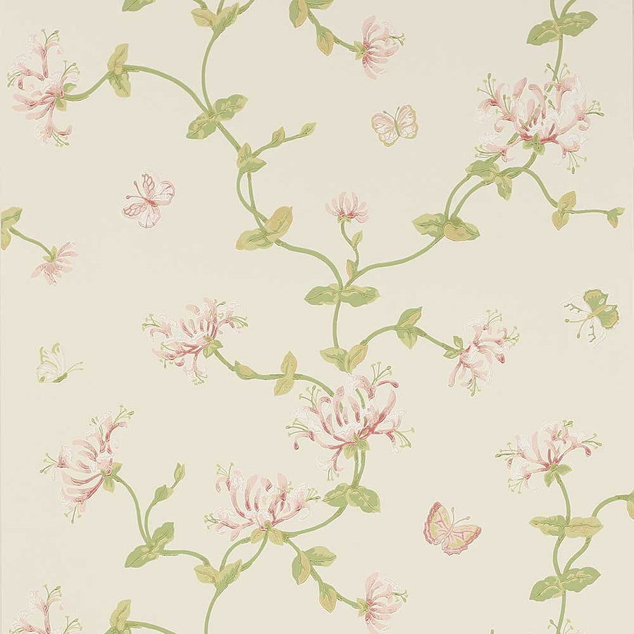 Colefax & Fowler Honeysuckle Garden Wallpaper | Pink & Green | W7002-03