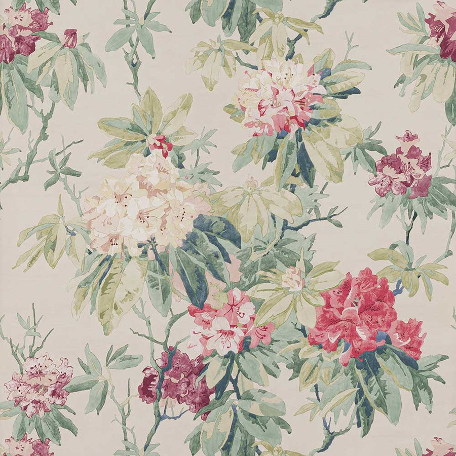 Colefax & Fowler Mereworth Wallpaper | Pink & Forest | W7006/01