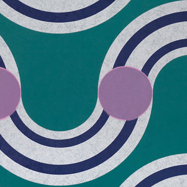 Spot On Waves Teal Wallpaper by Kirkby Design - WK808/02 | Modern 2 Interiors