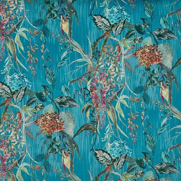 Botanist Peacock Fabric by Prestigious Textiles - 3913/788 | Modern 2 Interiors