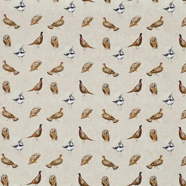 Wild Birds Putty Fabric by Prestigious Textiles - 5103/027 | Modern 2 Interiors