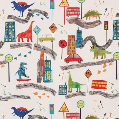 Dino City Jungle Fabric by Prestigious Textiles - 8712/683 | Modern 2 Interiors