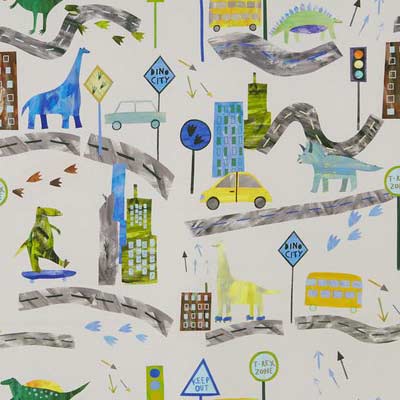 Dino City Reef Fabric by Prestigious Textiles - 8712/782 | Modern 2 Interiors