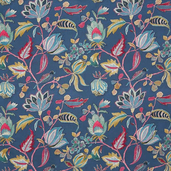 Azalea Navy Fabric by Prestigious Textiles - 8731/706 | Modern 2 Interiors