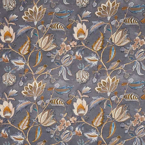 Azalea Slate Fabric by Prestigious Textiles - 8731/906 | Modern 2 Interiors