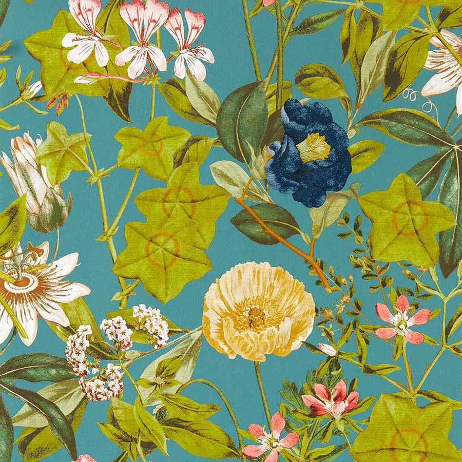 Clarke & Clarke Passiflora Wallpaper | Chambray | W0143/01