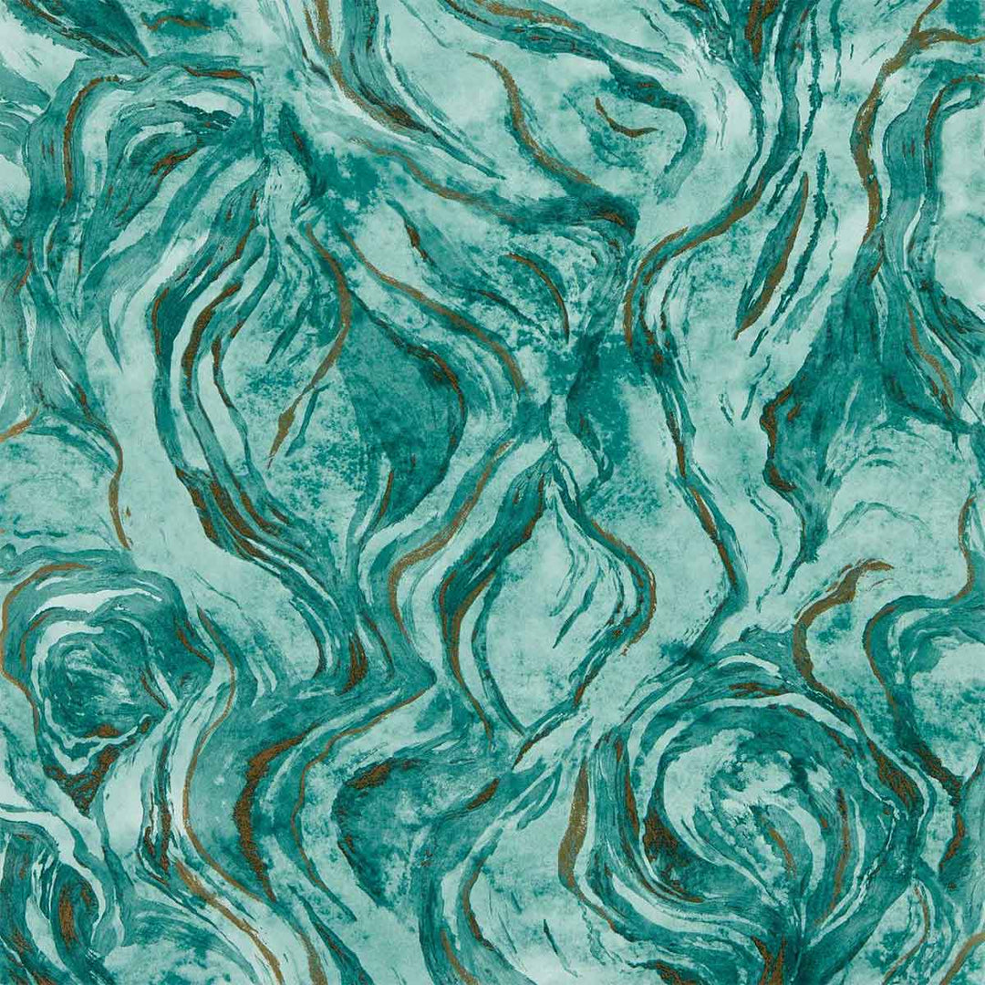 Lavico Teal Wallpaper