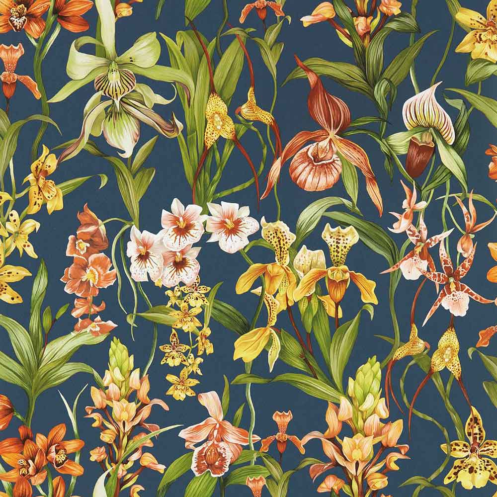 Kalina Midnight & Baked Terracotta Wallpaper