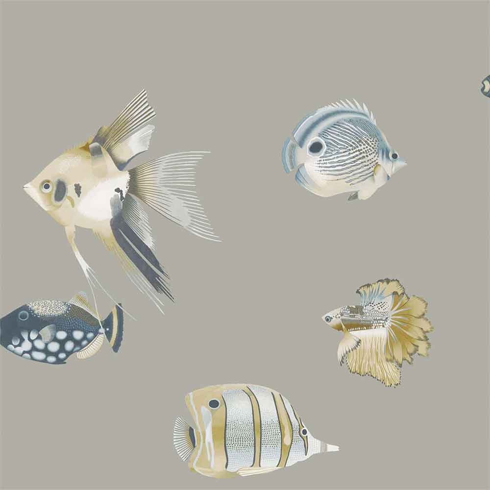 Harlequin Kamanu Wallpaper | A nautical themed wallpaper the design features a range of tropical fish on a cream background | Shop Harlequin wallpaper at Modern 2 Interiors.